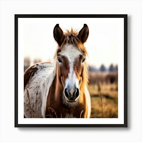 Horse Animal Grass Breeding Head Pasture Donkey Standing Farm Cute White Background Natu (3) 2 Art Print