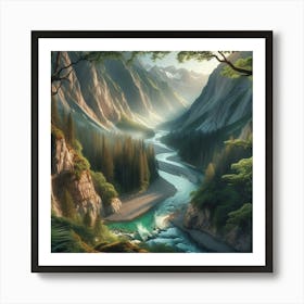 River In The Mountains Art Print