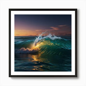 Sunset In The Ocean Art Print