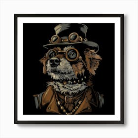 Steampunk Dog 16 Art Print