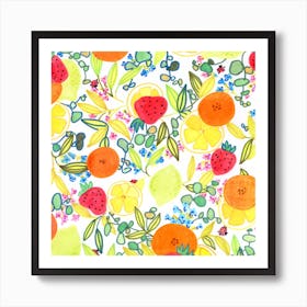 Oranges And Strawberries Art Print