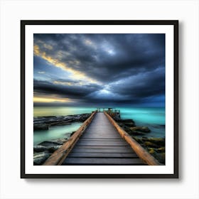 Pier At Sunset Art Print