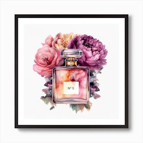 Watercolor N5 Perfume Illustration Art Print