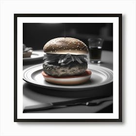 Burger On A Plate 40 Art Print