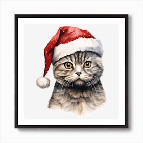 Santa Cat 12 Art Print