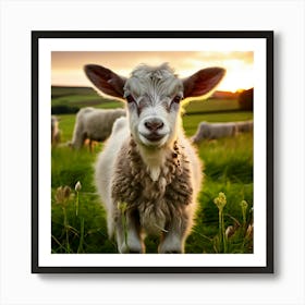 Grass Dairy Pasture Cattle Rural Rural Scene Green Goat Farm Grass Land Buck Eco Cute N (7) Art Print