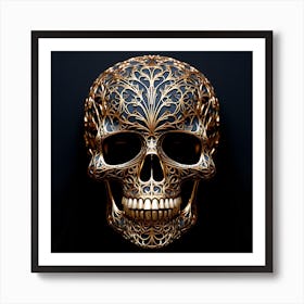 Gold Skull Art Print