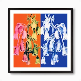 Andy Warhol Style Pop Art Flowers Bluebell 2 Square Art Print