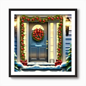 Christmas Door 25 Art Print