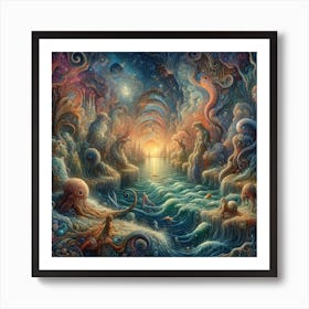 Octopus Ocean Art Print