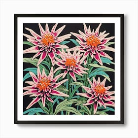 Edelweiss 3 Pop Art Illustration Square Art Print