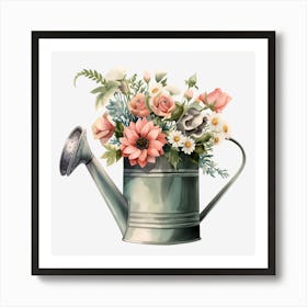Watering Can With Flowers 1 Art Print