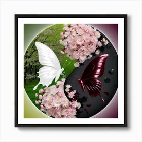 Yin Yang Butterfly Poster