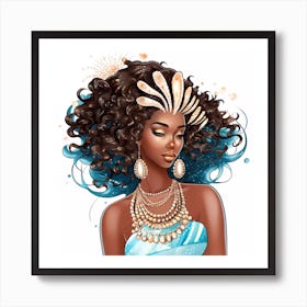 Out to Sea Mermaid Portrait Art Print