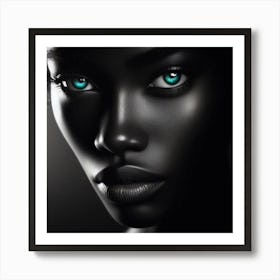 Black Woman With Blue Eyes 1 Art Print