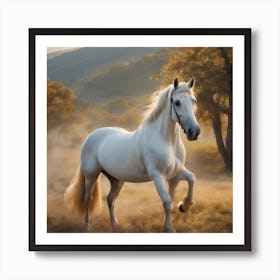 White Horse In The Field 5 Art Print