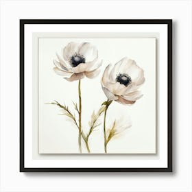 Illustration of delicate flowers on a white background 3 Art Print