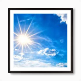 Blue Sky With Sun Art Print