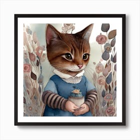 Brown cat Art Print