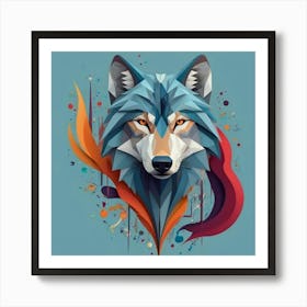 Abstract Wolf Art Print