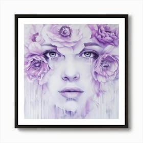 'Purple Roses' 1 Art Print