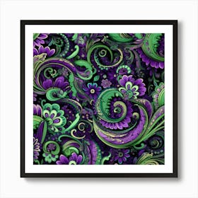 Purple Paisley Art Print