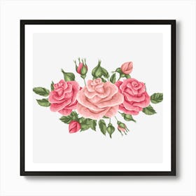 Pink Roses Art Print