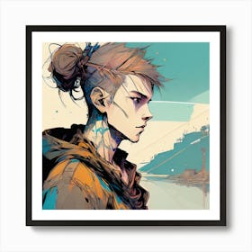 Girl With A Tattoo Art Print