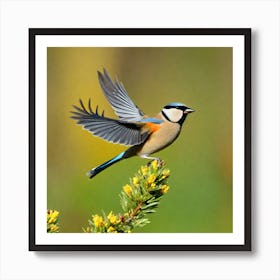 Tit on branch 15 Art Print