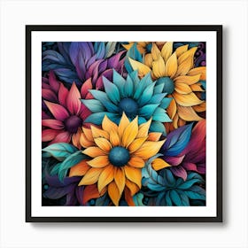 Colorful Flowers 7 Art Print