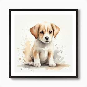 Default Create A Simple Watercolor Of A Cute Dog Using Neutral 0 (1) Art Print