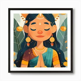 Hindu Girl With Coins Art Print