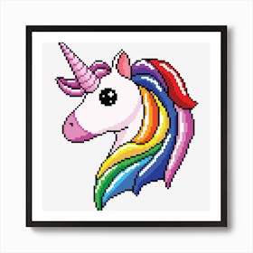 Unicorn Pixel Art Art Print