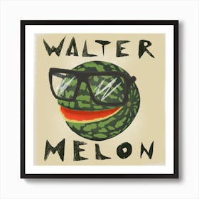 Walter Melon, fruit, character, cartoon, illustration, wall art Póster