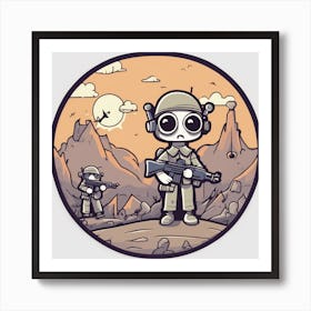 Soldier In The Desert 1 Art Print