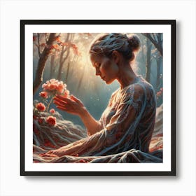 Girl In The Woods 2 Art Print