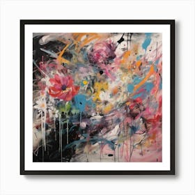 Flower Graffiti Abstract Paint Chaos Color Burst 7 Art Print