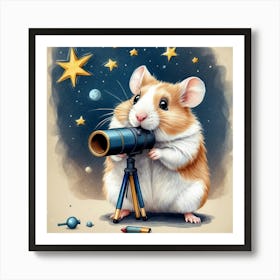 Hamster With Telescope 7 Art Print