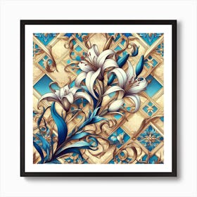 Mosaic Lily 7 Art Print