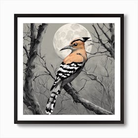 hoopoe on a beautiful quiet night Art Print