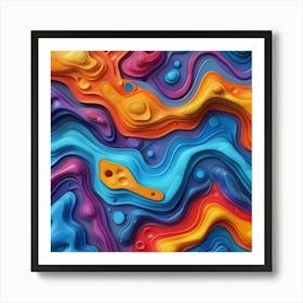 Abstract Colorful Liquid Texture Art Print