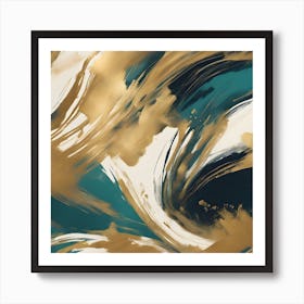 Gold And Teal Canvas Print 1 Art Print