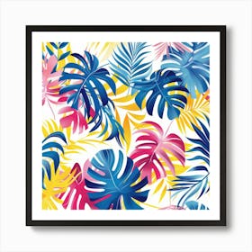 Tropical Leaves Seamless Pattern 10 Art Print