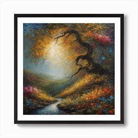 Tree In Autumn Art Print