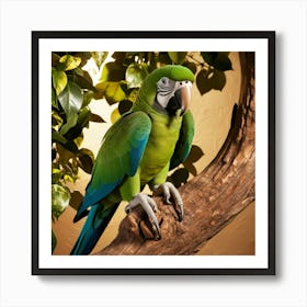 Parrot On A Branch Art Print