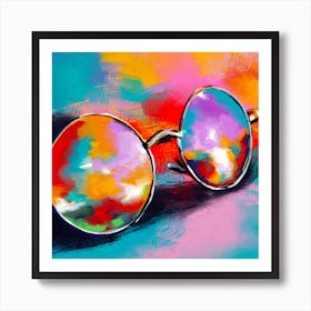 Glasses Square Art Print