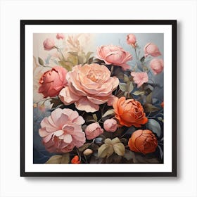 Roses In A Vase Art Print