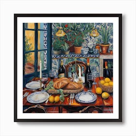 La Tavola Del Borgo Trattoria Italian Food Kitchen Art Print