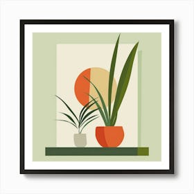 Two Plants On A Shelf Art Print