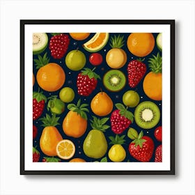 Fruit Seamless Pattern 1 Art Print